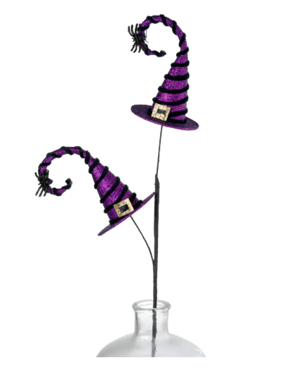28" Purple Witch Hat Spray