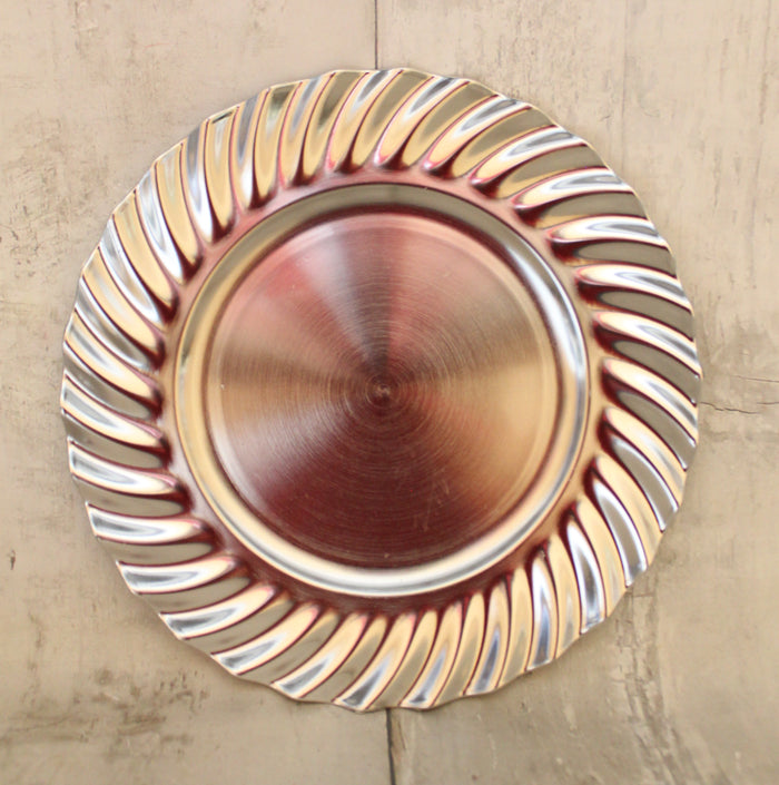 13" Decorative Silver Charger Plate