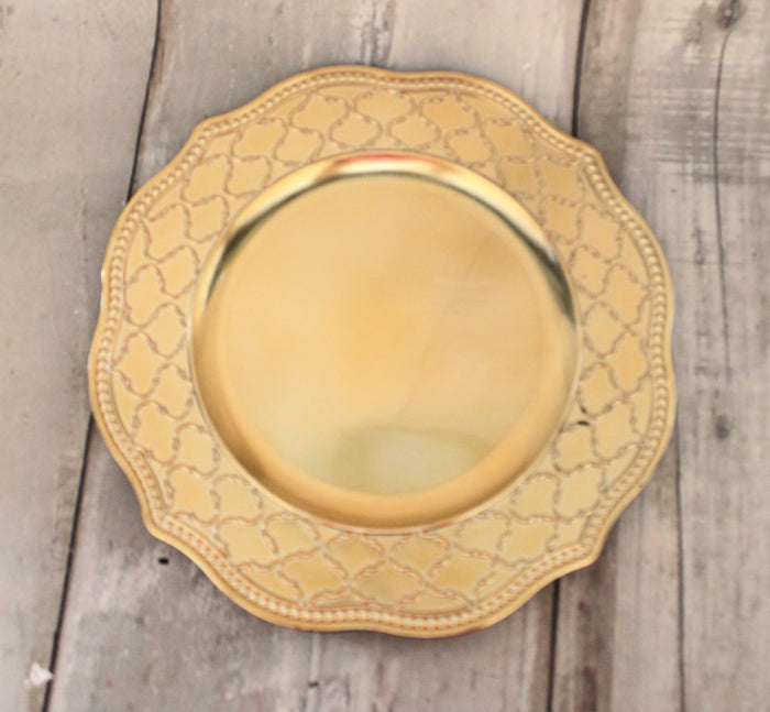 13" Gold Decorative Charger Plate