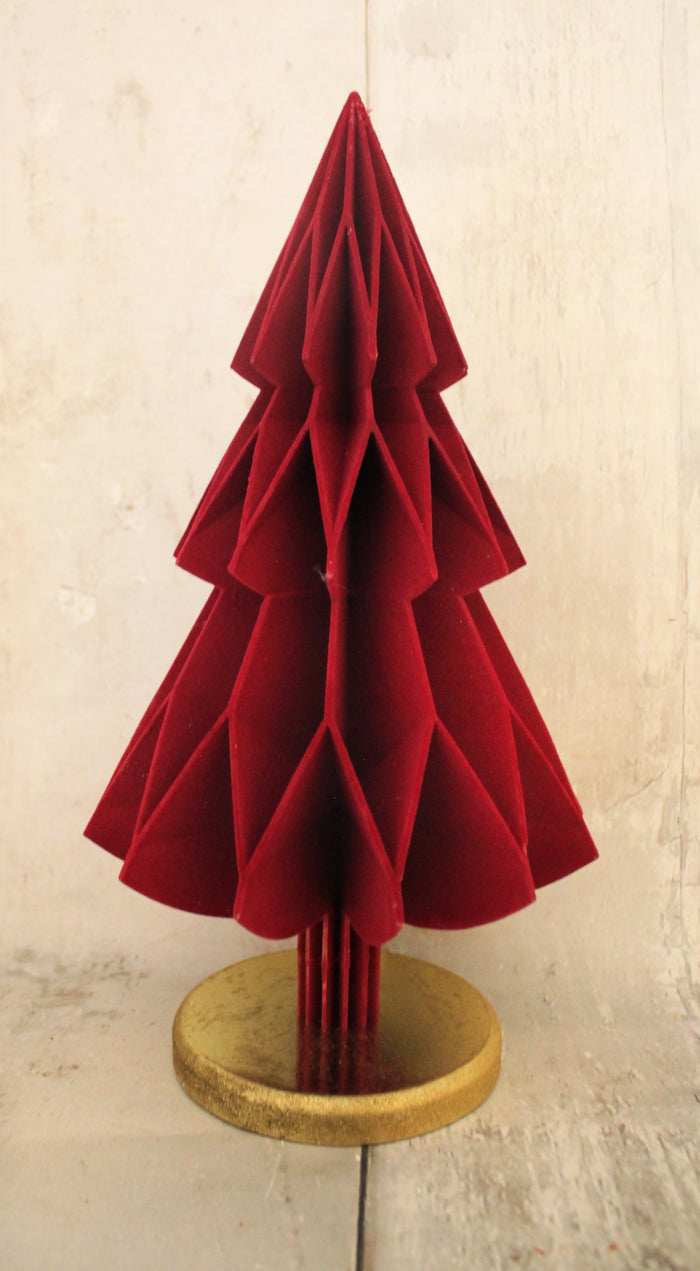 13.5" Red Velvet Christmas Tree Decor