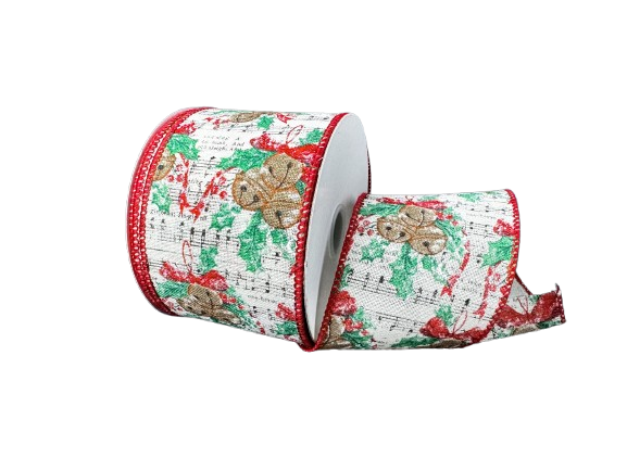 2.5" Jingle Bell Music Christmas Ribbon
