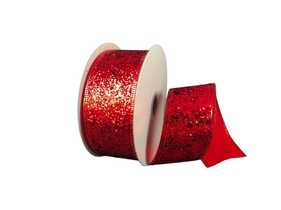 1.5" Super Glitter Red Ribbon