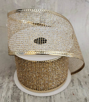 2.5" Light Gold Metallic Net Ribbon