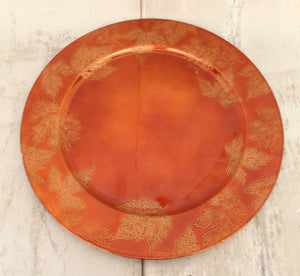 13" Fall Leaves Bronze Charger Plate