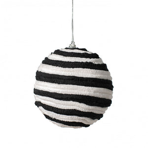 4.5" Black & White Soft Twine Ball Ornament