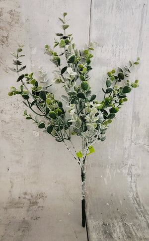 18" Frosted Eucalyptus Spray