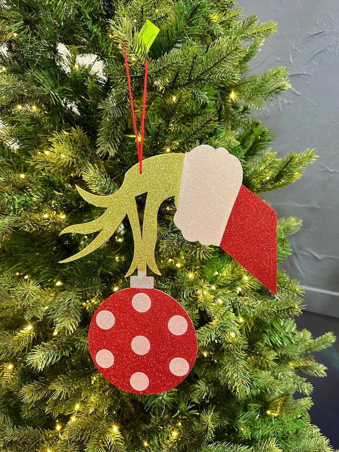 12" Grinch Hand & Ball Ornament