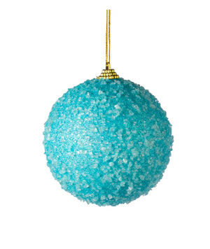 4" Light Blue Icy Ball Ornament