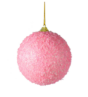 4" Icy Pink Ball Ornament