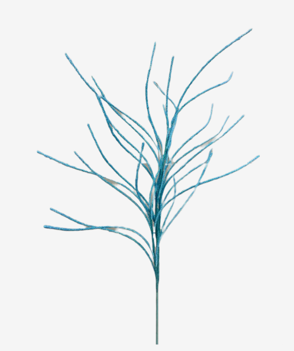 30" Light Blue Glitter Twig Spray