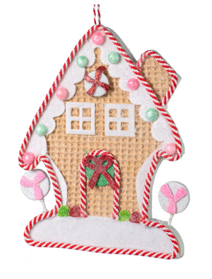 7.5" Pastel Candy House Ornament