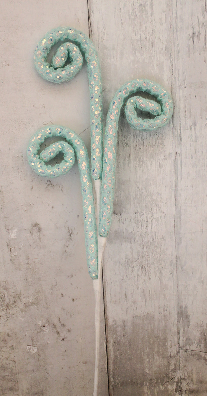 28" Mint Green Mesh Spiral Curly Spray
