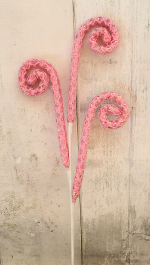 28" Pink Mesh Spiral Curly Spray