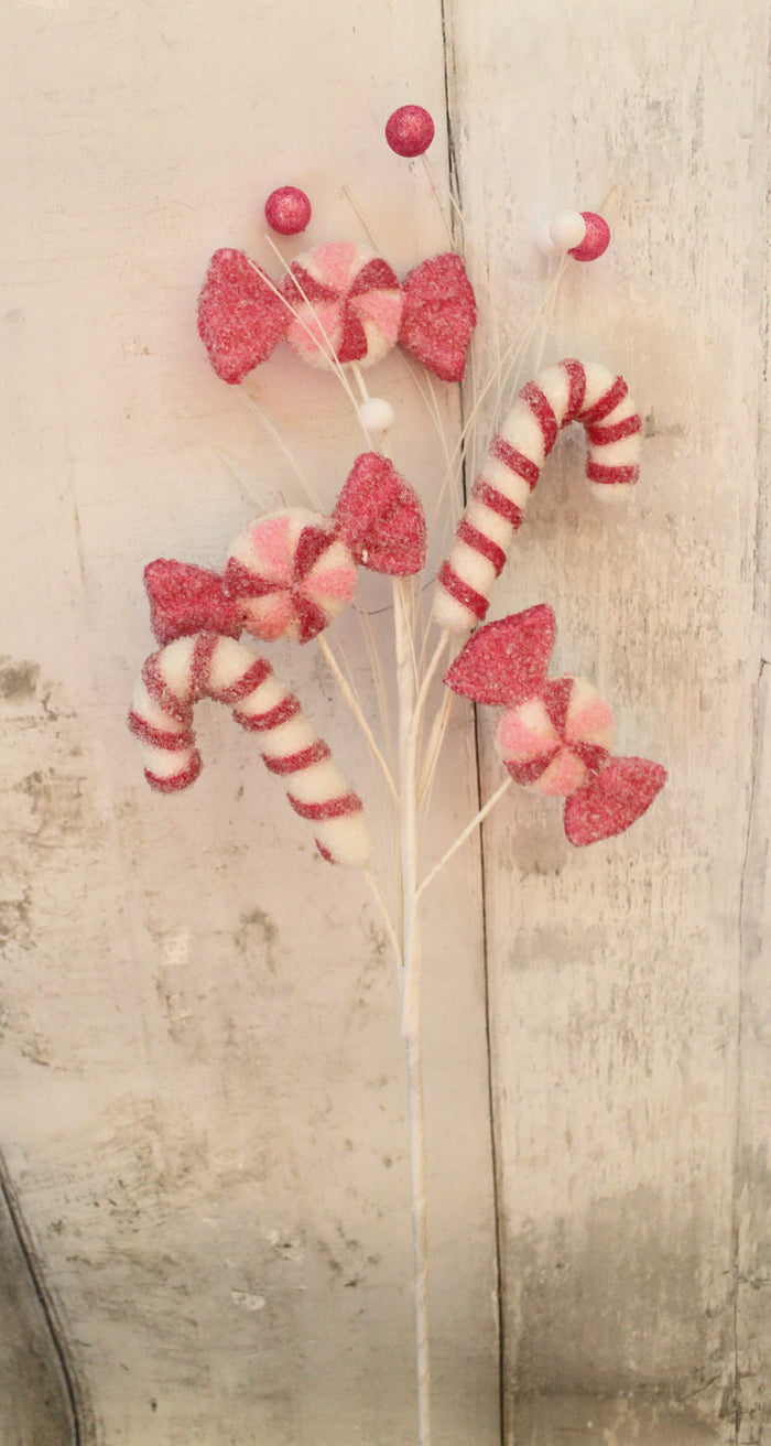 29" Pink & Red Candy Spray