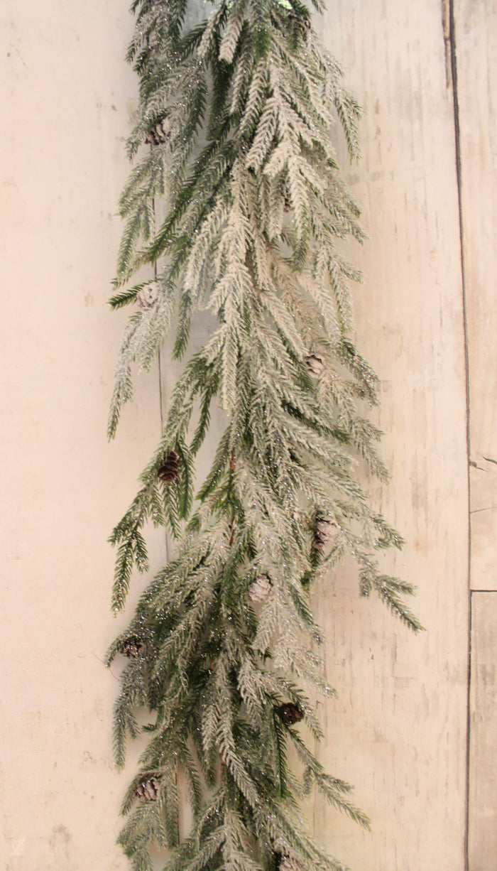 6' Flocked Norfolk Pine Garland