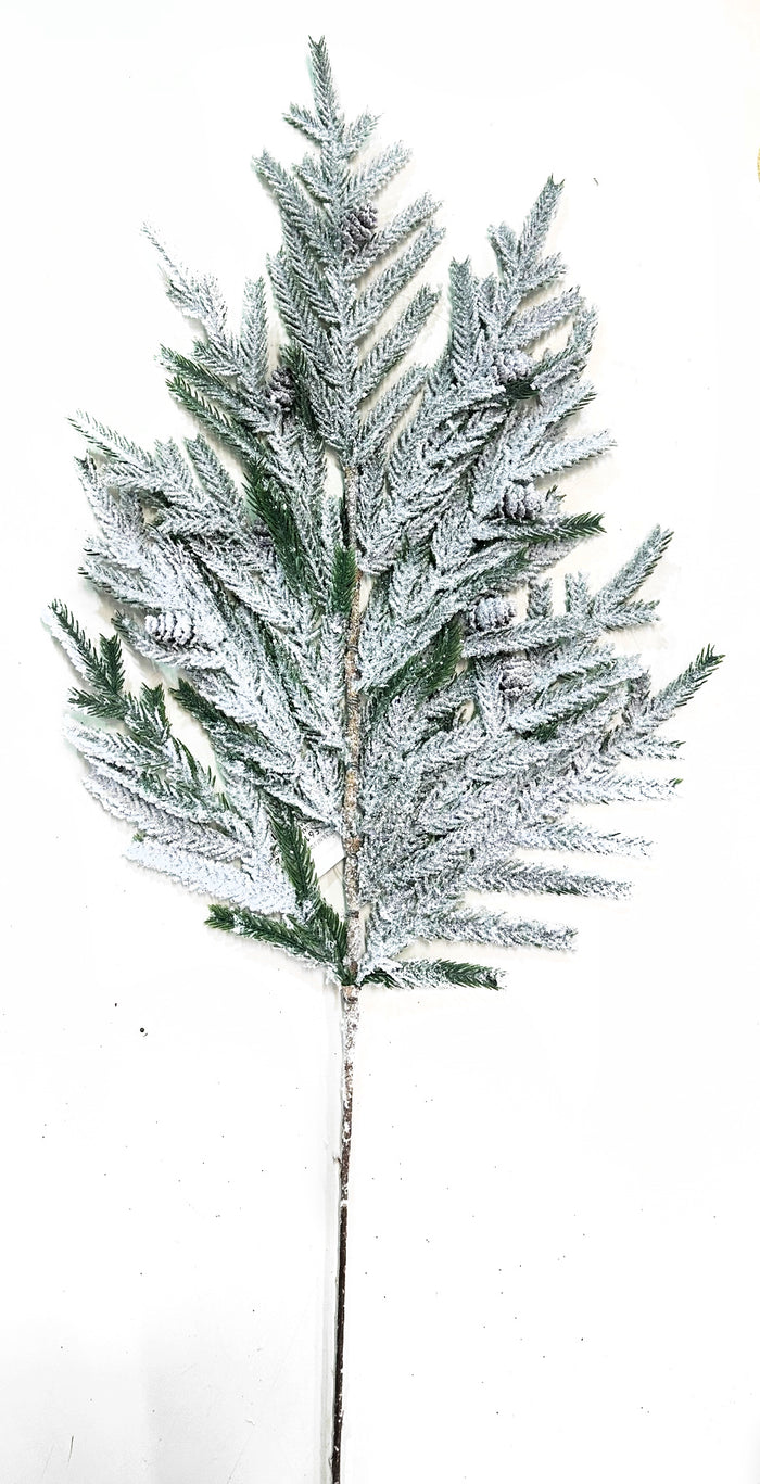32" Flocked Norfolk Pine Spray