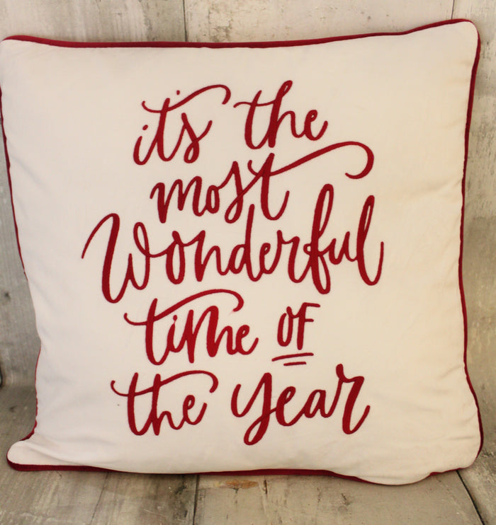 18" Most Wonderful Time Throw Pillow