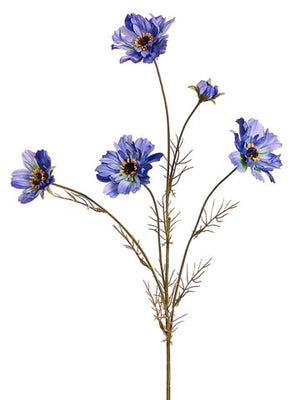 32" Blue Cosmos Floral Spray