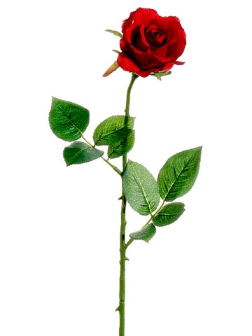 26" Long Stem Red Blooming Rose Artificial Floral Silk Pick 26" Long Stem Red Blooming Rose Artificial Floral Silk Pick