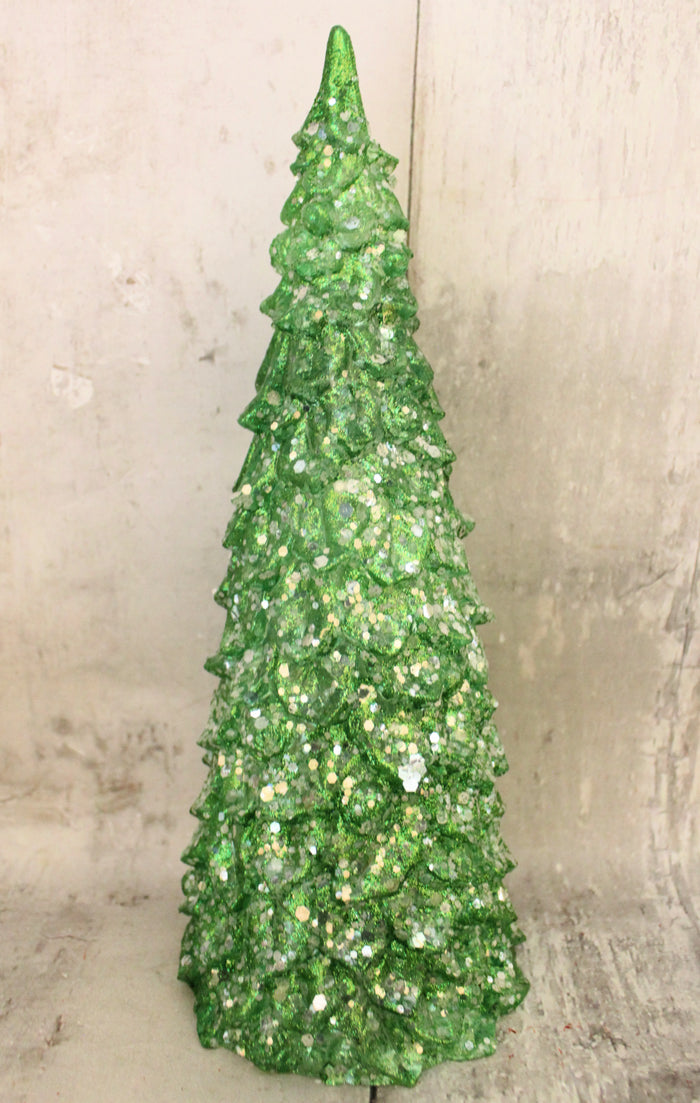 14" Illuminated Glistening Christmas Tree