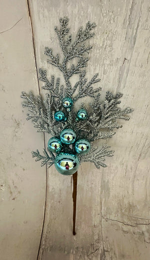 Glittered Cedar Pick Ice Blue