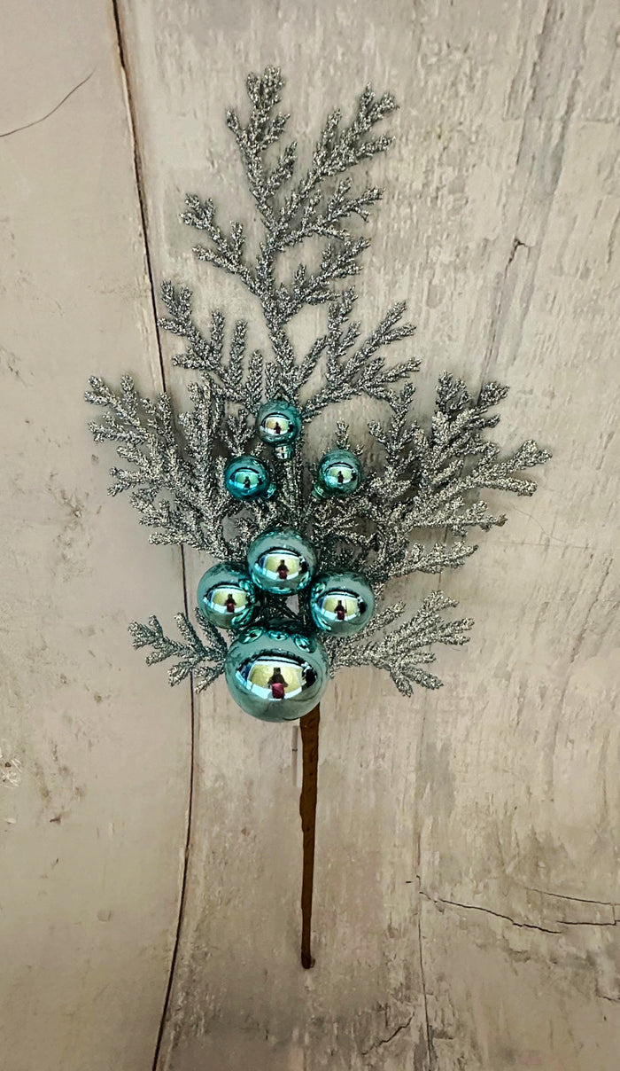 Glittered Cedar Pick Ice Blue