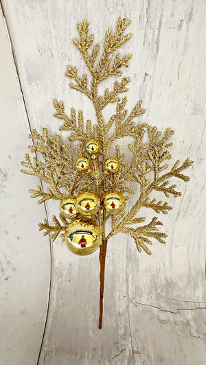 Glittered Cedar Pick Gold