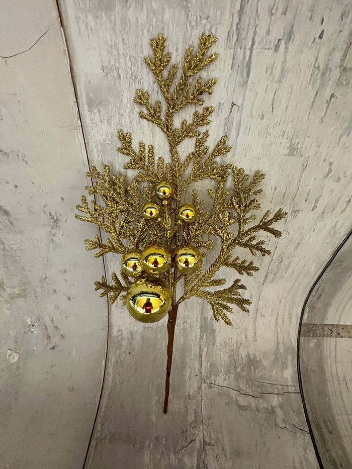 Glittered Cedar Pick Gold