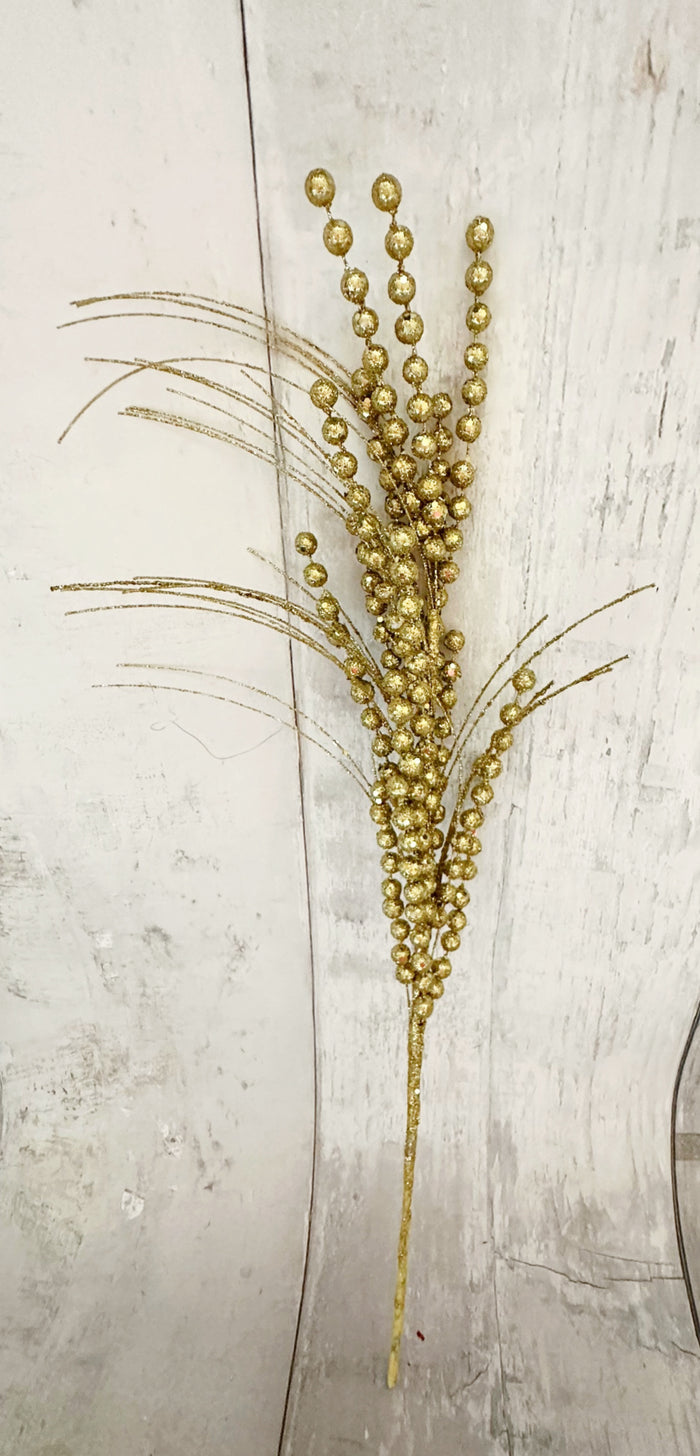 Glittered Berry Burst Spray Gold