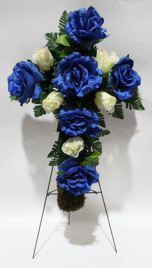 Open Rose Memorial Cross