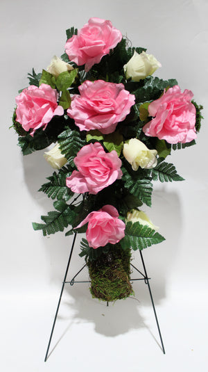 Open Rose Memorial Cross