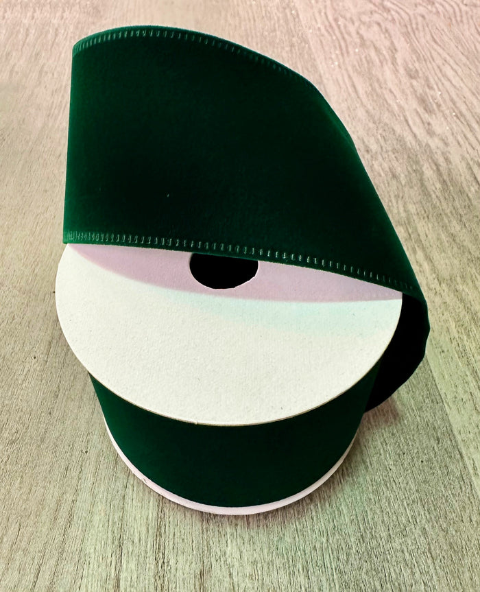 2.5" Hunter Green Velvet Ribbon