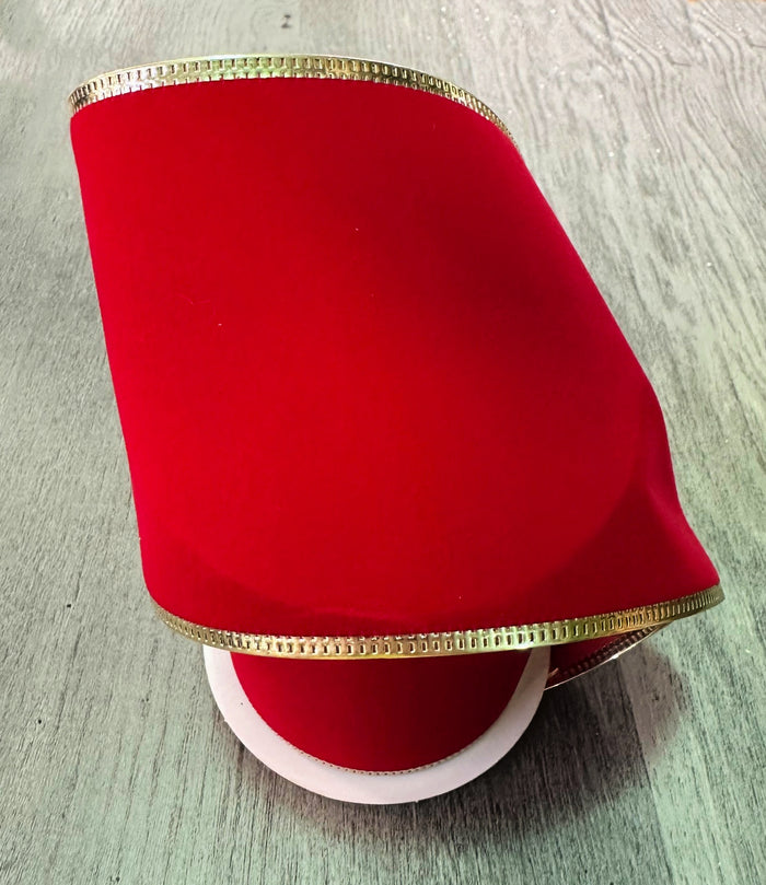 4" Red Velvet Ribbon