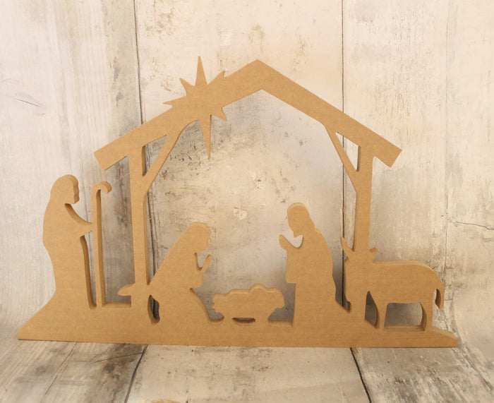 22" Large Nativity Cutout - Natural
