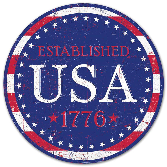 12" USA EST.1776 Metal Sign