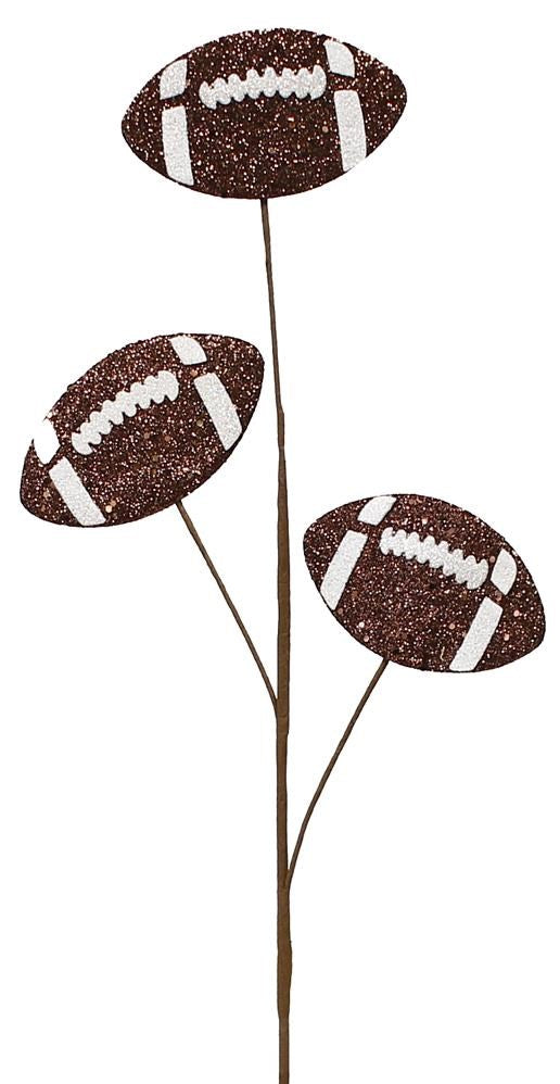 24" Triple Glitter Football Floral Pick