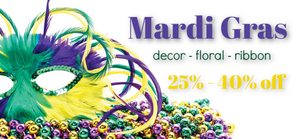   Ellis Home and Garden Mardi Gras Decor, Ribbon, Floral and more on sale now! 