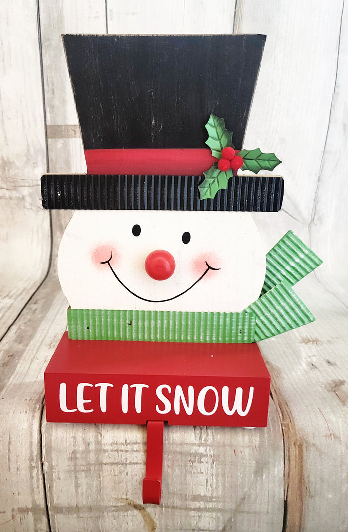 12" Snowman Head Stocking Holder