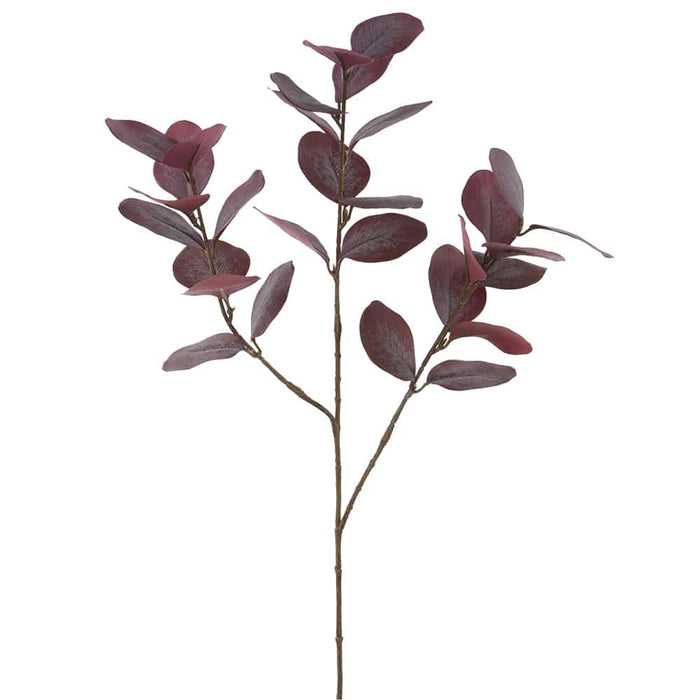 26" Burgundy Eucalyptus Leaf Spray