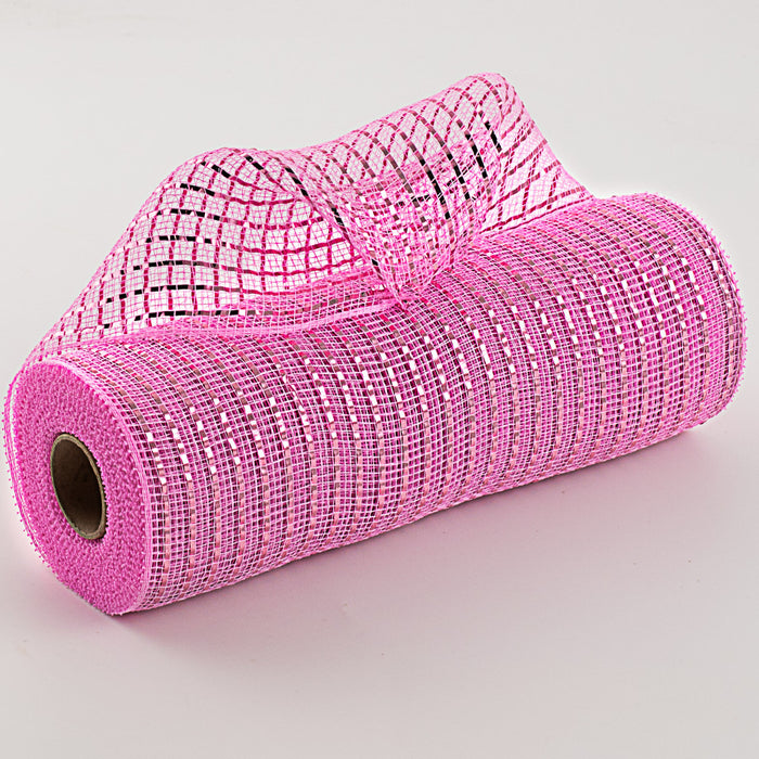 10" Light Pink Metallic Deco Mesh