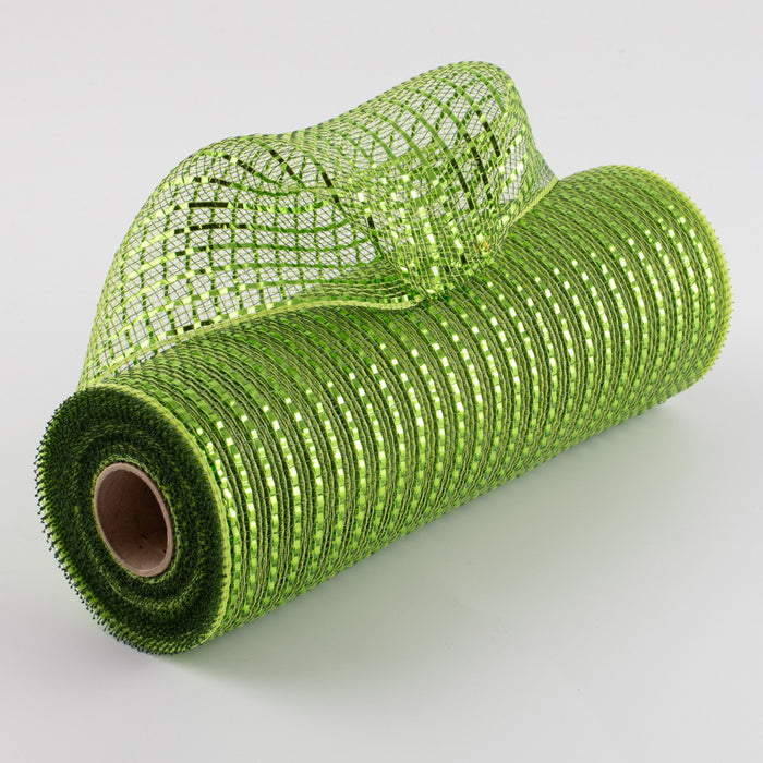 10" Moss Green Metallic Deco Mesh