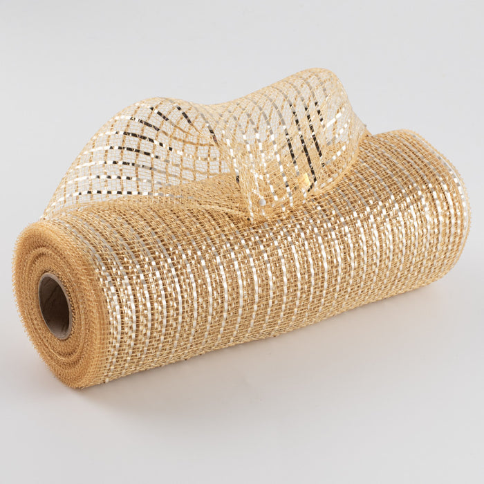 10" Champagne Metallic Deco Mesh
