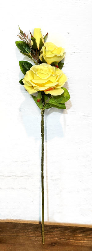 24" Classic Yellow Rose Stem