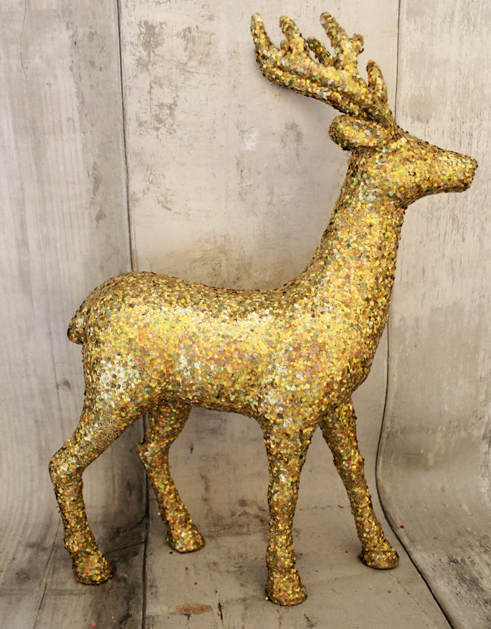 46cm Gold Glitter Reindeer