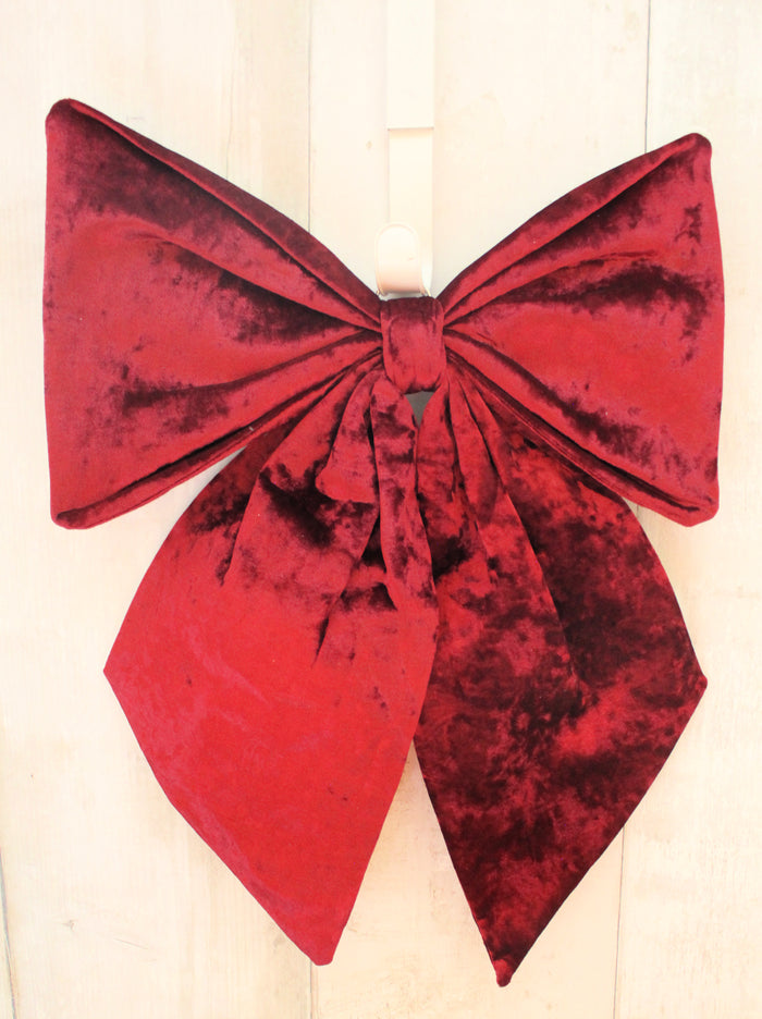 18" Burgundy Velvet Bow