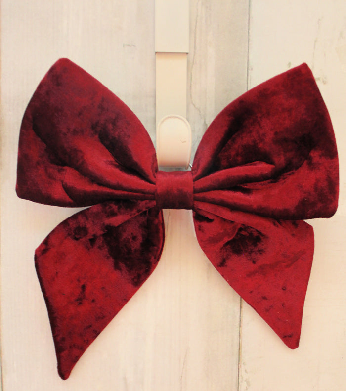 10" Burgundy Velvet Bow