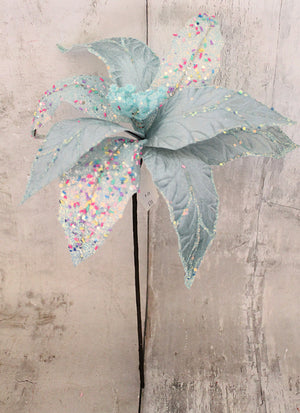19" Blue Velvet Confetti Sprinkle Pick