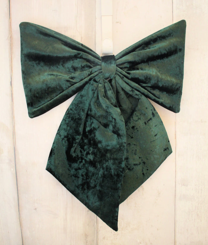 18" Dark Green Velvet Bow