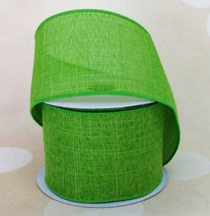 2.5" Lime Green Linen Spring Ribbon
