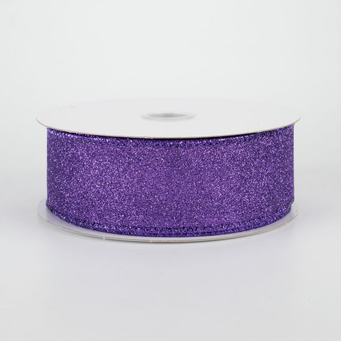 1.5" Purple All Flat Glitter Ribbon